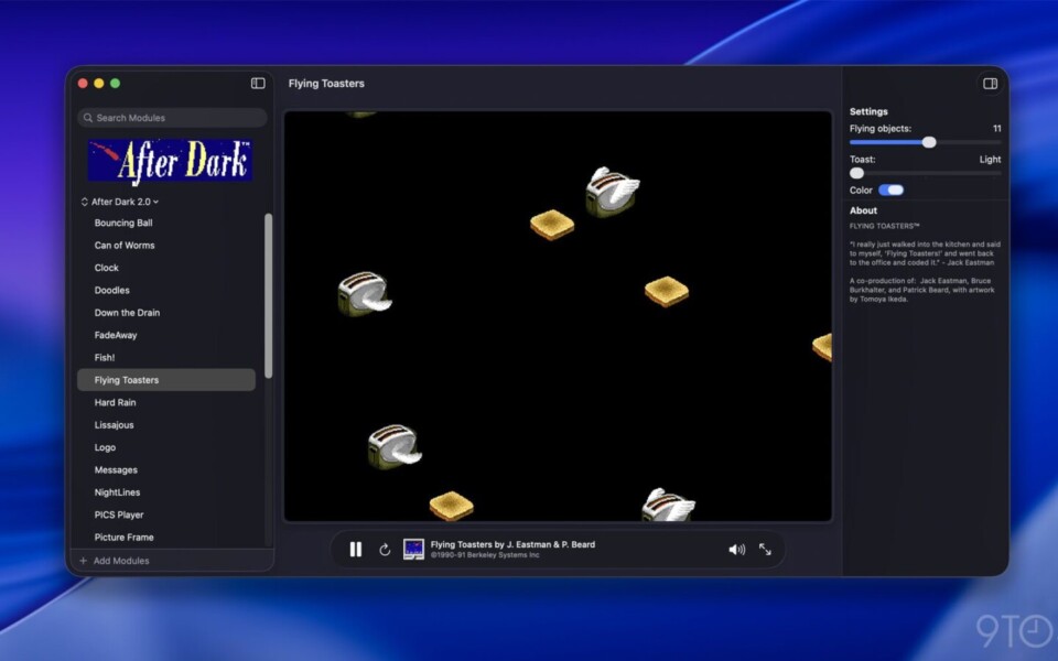 Afterglow Runs Classic After Dark Screen Savers on Macs
