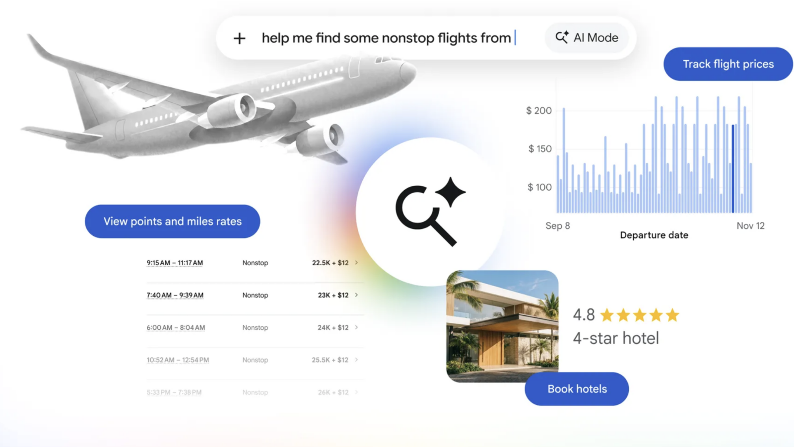 Google AI Mode Adds 3 New Travel Booking Tools in Search - Google AI Mode travel