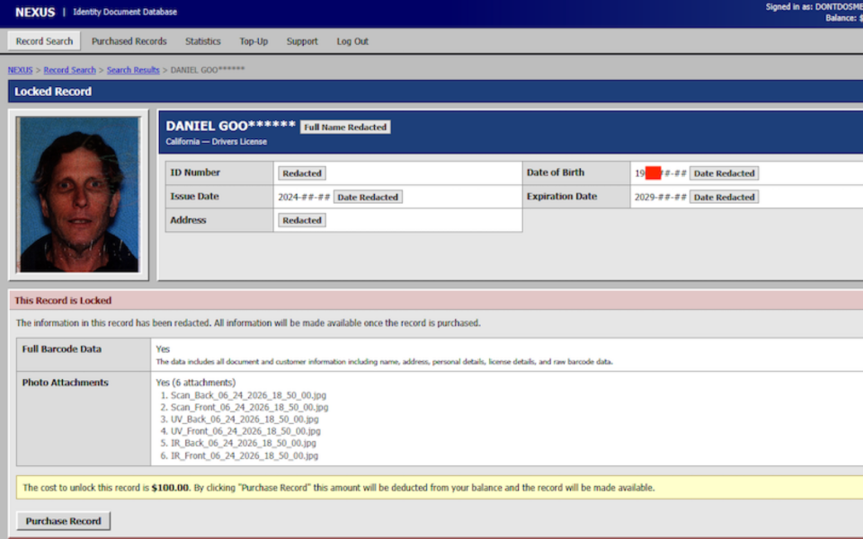Nexus Dark Web Site Sells 153M Driver’s License Scans