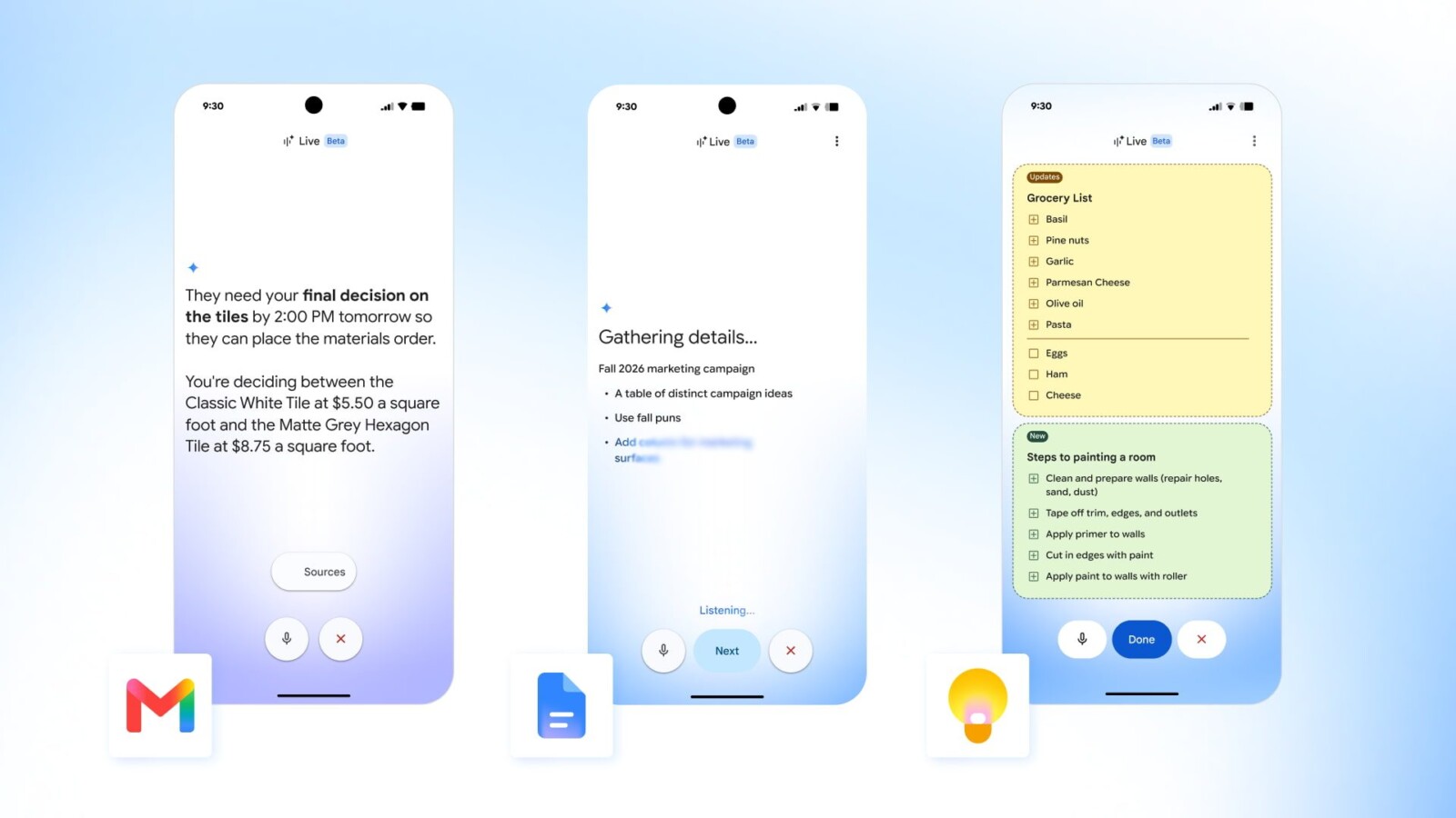 Google Launches Gmail Live, Docs Live, and Keep Live