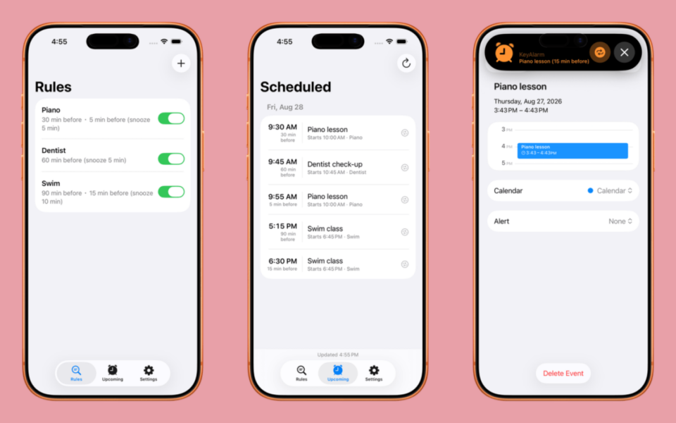 KeyAlarm Turns iPhone Calendar Events Into Alarms