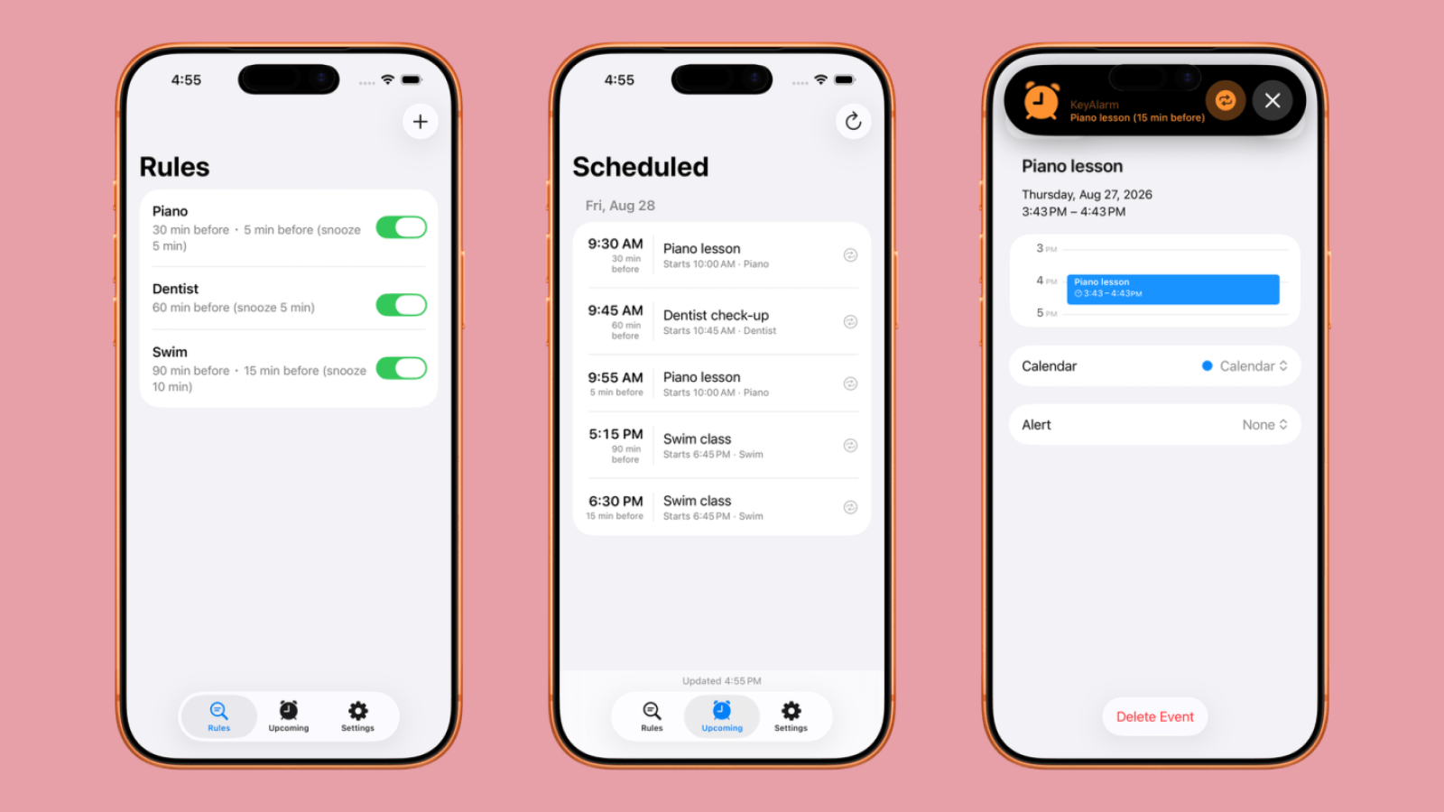 KeyAlarm Turns iPhone Calendar Events Into Alarms