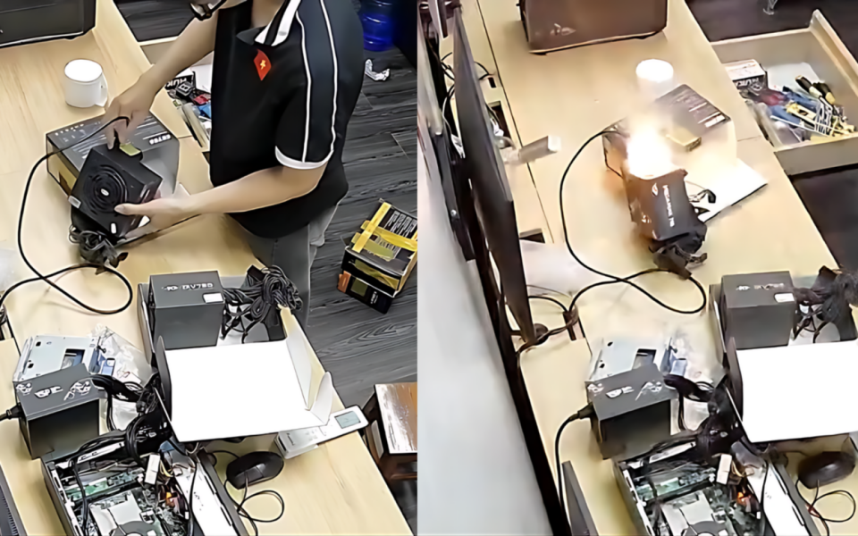PC Power Supply Bursts Into Flames When Plugged In