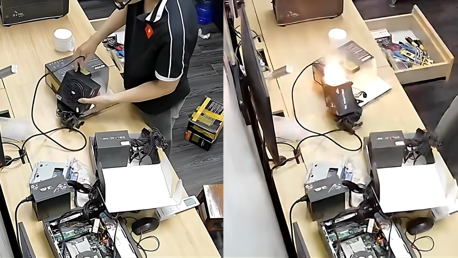 PC Power Supply Bursts Into Flames When Plugged In